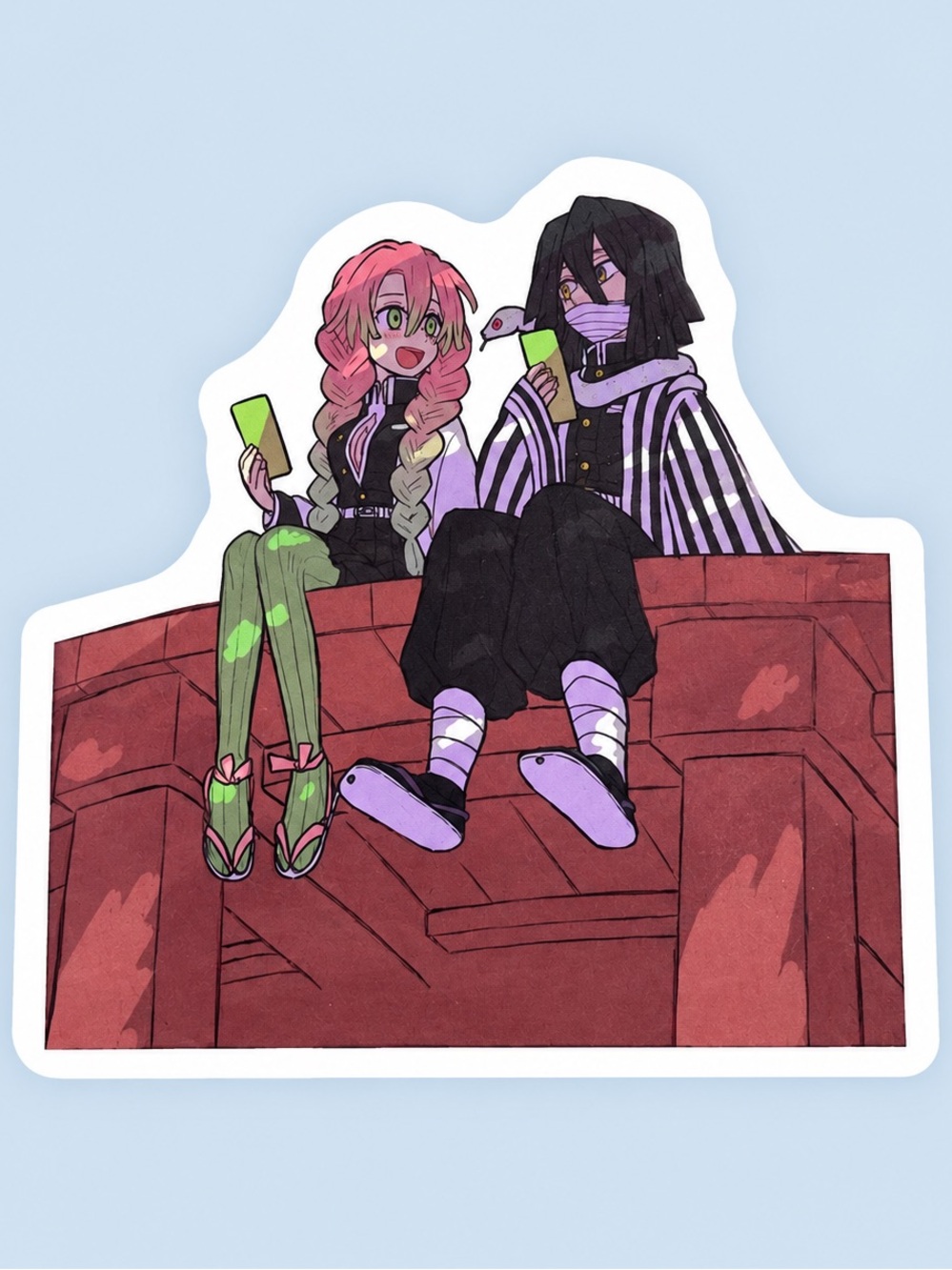 Mitsuri & Obanai | Demon Slayer ObaMitsu Couple | Anime Sticker | 5/$10